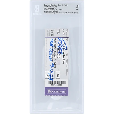 Pete Crow-Armstrong Chicago Cubs Autographed MLB Debut Beckett Fanatics Witnessed Authenticated 9/10 Ticket from September 11