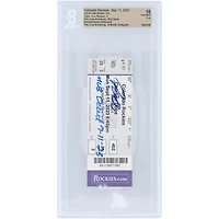 Pete Crow-Armstrong Chicago Cubs Autographed MLB Debut Beckett Fanatics Witnessed Authenticated Gem Mint 10 Ticket from September 11