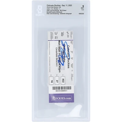 Pete Crow-Armstrong Chicago Cubs Autographed MLB Debut Beckett Fanatics Witnessed Authenticated Mint 9 Ticket from September 11, 2023