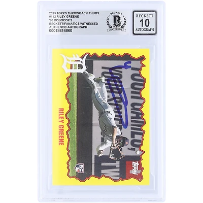 Riley Greene Detroit Tigers Autographed 2023 Topps TBT Design: '90 Robocop 2 #112 Beckett Fanatics Witnessed Authenticated 10 Rookie Card