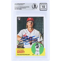 Bryson Stott Philadelphia Phillies Autographed 2022 Topps Archives #93 Beckett Fanatics Witnessed Authenticated 10 Rookie Card