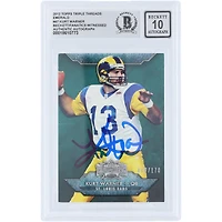 Kurt Warner St. Louis Rams Autographed 2012 Topps Triple Threads Emerald #47 #/170 Beckett Fanatics Witnessed Authenticated 10 Card
