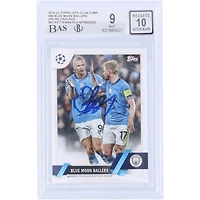 Erling Haaland Manchester City Autographed 2022-23 Topps UEFA Blue Moon Ballers #86 Beckett Fanatics Witnessed Authenticated 9/10 Card