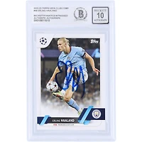 Erling Haaland Manchester City Autographed 2022-23 Topps UEFA #99 Beckett Fanatics Witnessed Authenticated 10 Card