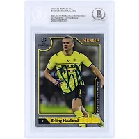 Erling Haaland Borussia Dortmund Autographed 2021-22 Topps Merlin UEFA #150 Beckett Fanatics Witnessed Authenticated Card