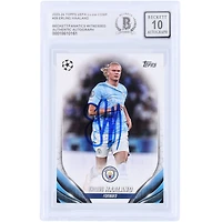 Erling Haaland Manchester City Autographed 2023-24 Topps UEFA #39 Beckett Fanatics Witnessed Authenticated 10 Card