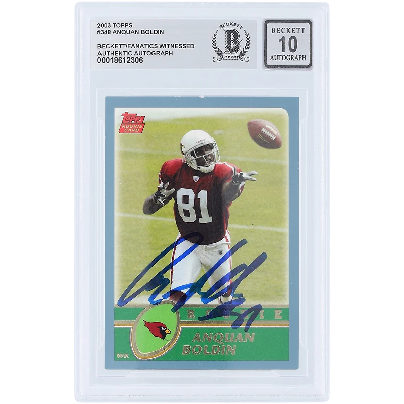 Anquan Boldin Arizona Cardinals Autographed 2003 Topps #348 Beckett Fanatics Witnessed Authenticated /10 Rookie Card