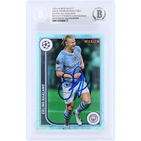 Erling Haaland Manchester City Autographed 2023-24 Topps Merlin UEFA Aqua Prizm Refractor #73 Beckett Fanatics Witnessed Authenticated Card