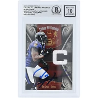 Ray Lewis Baltimore Ravens Autographed 2011 Panini Crown Royale Calling All Captains Materials Jersey Relic #2 #/299 Beckett Fanatics Witnessed Authenticated 10 Card
