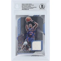 Patrick Ewing New York Knicks Autographed 2020-21 Panini Prizm Sensational Swatches Jersey Relic #SSW-PEW Beckett Fanatics Witnessed Authenticated Card