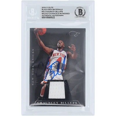 Chauncey Billups New York Knicks Autographed 2010-11 Panini Elite Black Box Materials Jersey Relic #32 #/99 Beckett Fanatics Witnessed Authenticated Card
