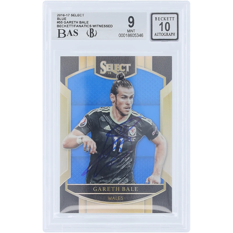 Gareth Bale USMNT Autographed 2016-17 Panini Select Blue Prizm #55 #/299 Beckett Fanatics Witnessed Authenticated 9/10 Card