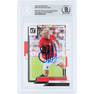 Erling Haaland Manchester City Autographed 2022-23 Panini Donruss #84 Beckett Fanatics Witnessed Authenticated Card