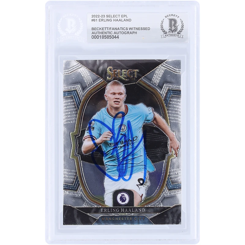 Erling Haaland Manchester City Autographed 2022-23 Panini Select #61 Beckett Fanatics Witnessed Authenticated Card