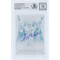Jerry Rice San Francisco 49ers Autographed 2016 Panini Rookies & Stars Cyan Printing Plate #7 #1/1 Beckett Fanatics Witnessed Authenticated 10 Card