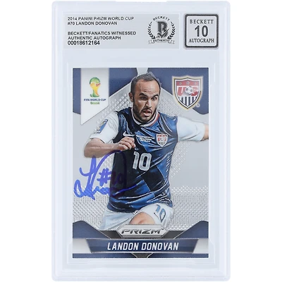 Landon Donovan USMNT Autographed 2014 Panini Prizm World Cup #70 Beckett Fanatics Witnessed Authenticated /10 Card