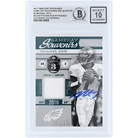 Michael Vick Philadelphia Eagles Autographed 2011 Panini Timeless Treasures Game Day Souvenirs 3rd Quarter Jersey Relic #2 #/250 Beckett Fanatics Witnessed Authenticated 10 Card