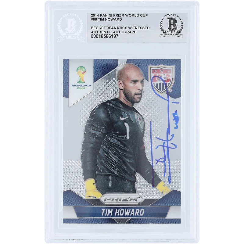 Tim Howard USMNT Autographed 2014 Panini Prizm World Cup #66 Beckett Fanatics Witnessed Authenticated Card