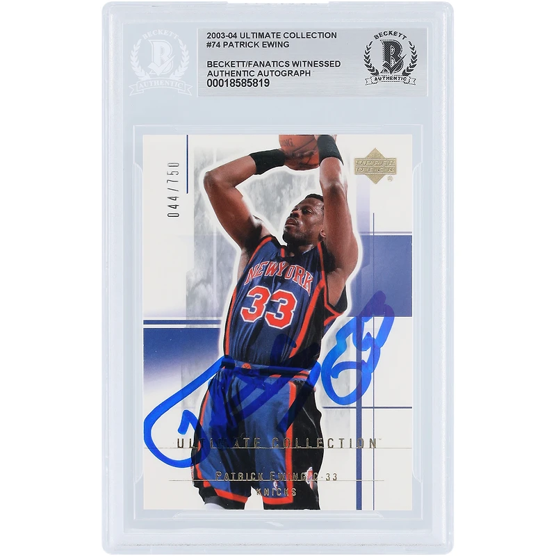 Patrick Ewing New York Knicks Autographed 2003-04 Upper Deck Ultimate Collection #74 #/750 Beckett Fanatics Witnessed Authenticated Card