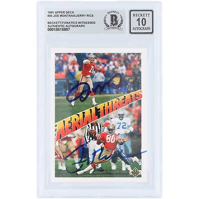 Joe Montana & Jerry Rice San Francisco 49ers Autographed 1991 Upper Deck #35 Beckett Fanatics Witnessed Authenticated /10 Card