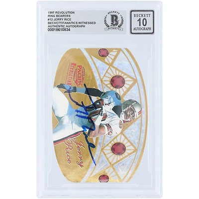 Jerry Rice San Francisco 49ers Autographed 1997 Pacific Revolution Ring Bearer #12 Beckett Fanatics Witnessed Authenticated 10 Card