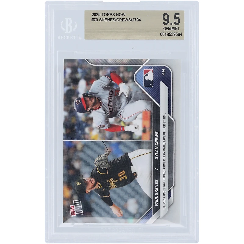 Paul Skenes & Dylan Crews 2025 Topps Now Top 2023 MLB Draft Picks, Former Teammates Face Off for 1st Time #70 BGS Authenticated 9.5 Card