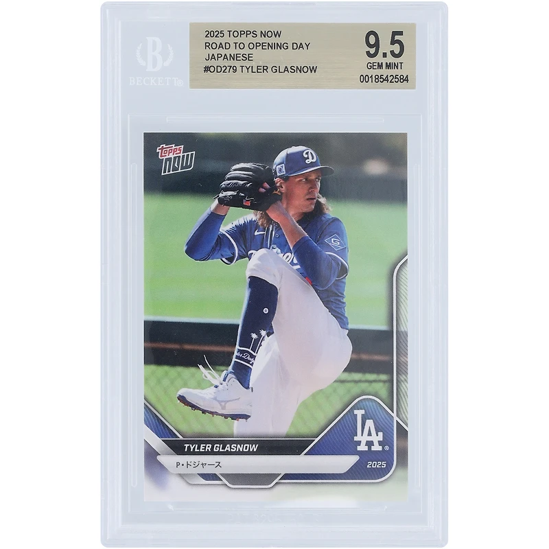 Tyler Glasnow Los Angeles Dodgers 2025 Topps Now Road To Opening Day Japanese #OD-279 BGS Authenticated 9.5 Card