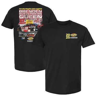 Men's Checkered Flag Sports Black Brenden Queen 2025 ARCA Menards Series Champion T-Shirt