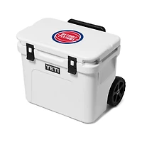 YETI White Detroit Pistons Roadie 32 Wheeled Cooler
