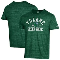 Men's Champion Green Tulane Green Wave Ultimate Triblend T-Shirt