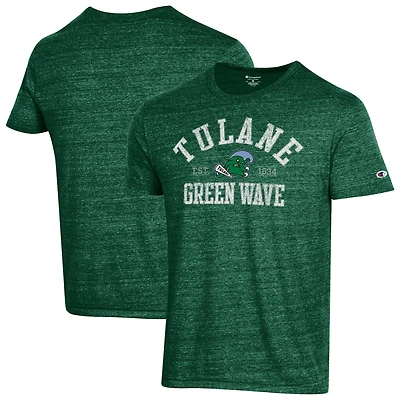 Men's Champion Green Tulane Green Wave Ultimate Triblend T-Shirt