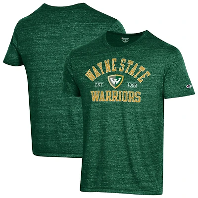 Men's Champion Green Wayne State Warriors Ultimate Triblend T-Shirt