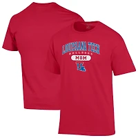 Women's Champion Red Louisiana Tech Bulldogs Mom Pill Box Jersey T-Shirt