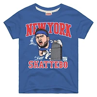Youth Homage Cam Skattebo Royal New York Giants Caricature Tri-Blend T-Shirt