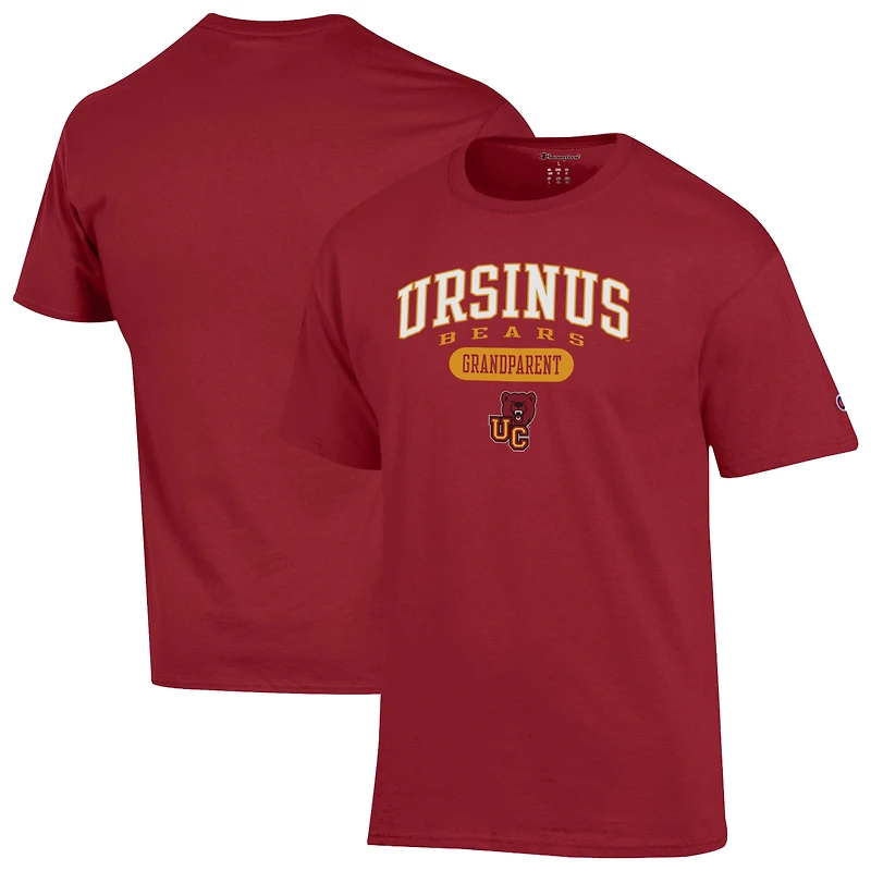 Men's Champion Maroon Ursinus Bears Grandparent Pill Box Jersey T-Shirt