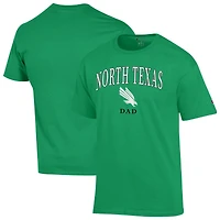 Men's Champion  Green North Texas Mean Green Arch Dad Jersey T-Shirt
