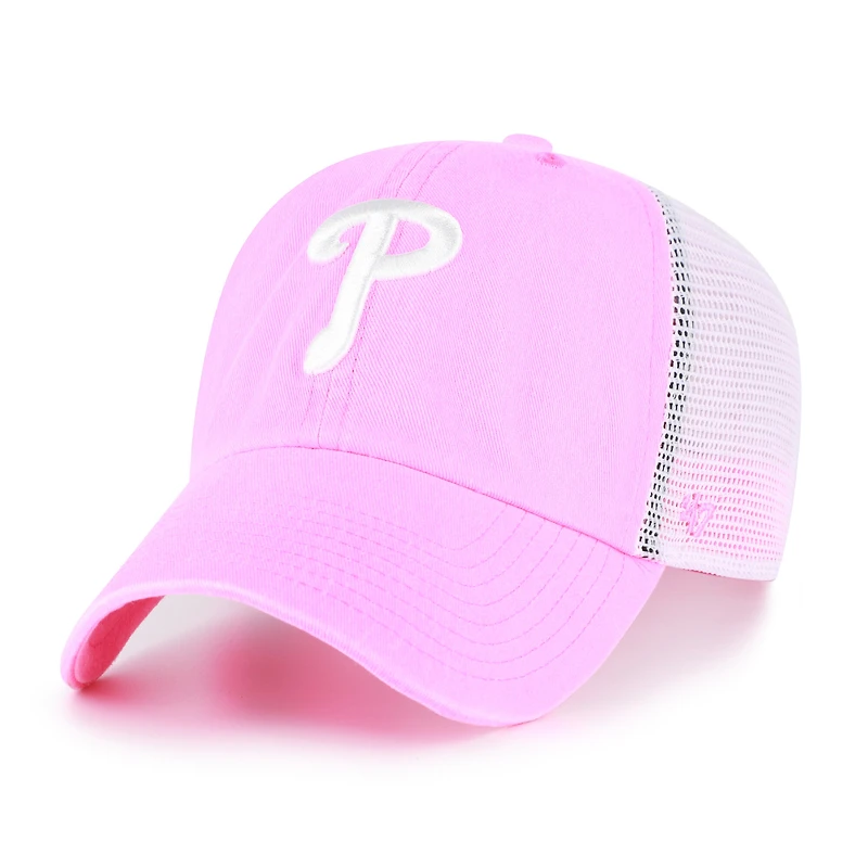Women's '47 Pink Philadelphia Phillies Summer Fun Trucker Clean Up Adjustable Hat