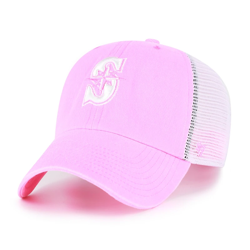 Women's '47 Pink Seattle Mariners Summer Fun Trucker Clean Up Adjustable Hat