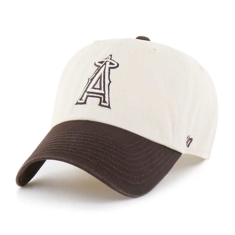 Men's '47  Natural/Brown Los Angeles Angels Two-Tone Fashion Clean Up Adjustable Hat