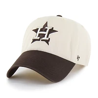 Men's '47  Natural/Brown Houston Astros Two-Tone Fashion Clean Up Adjustable Hat