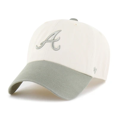 Men's '47  Natural/Olive Atlanta Braves Two-Tone Fashion Clean Up Adjustable Hat