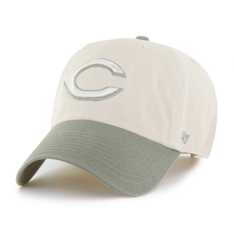 Men's '47  Natural/Olive Cincinnati Reds Two-Tone Fashion Clean Up Adjustable Hat