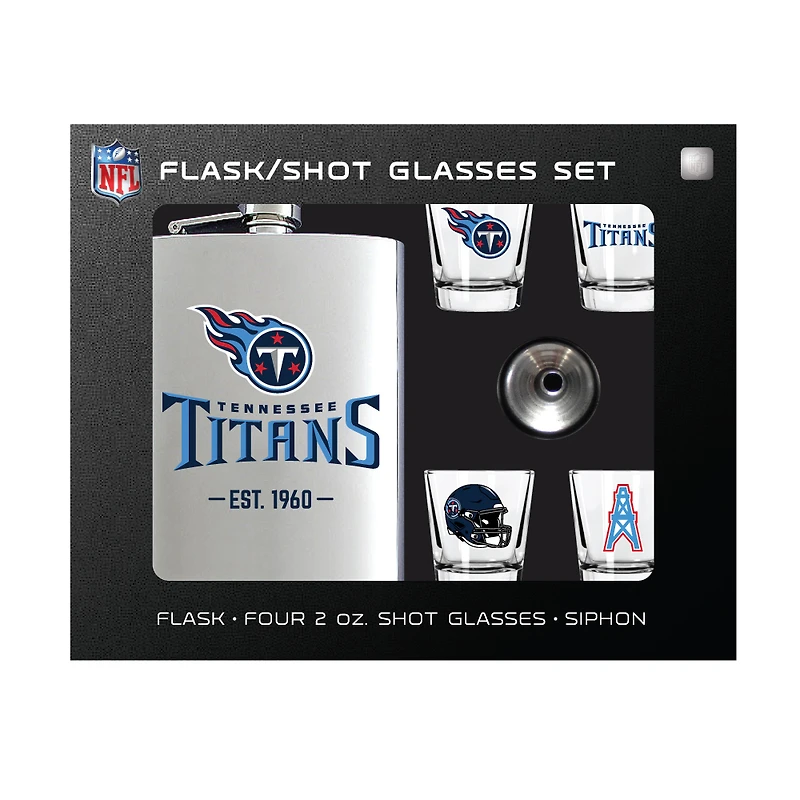 MOJO  Tennessee Titans Shot Glass & Flask Gift Set