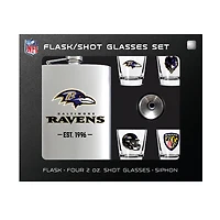 MOJO  Baltimore Ravens Shot Glass & Flask Gift Set