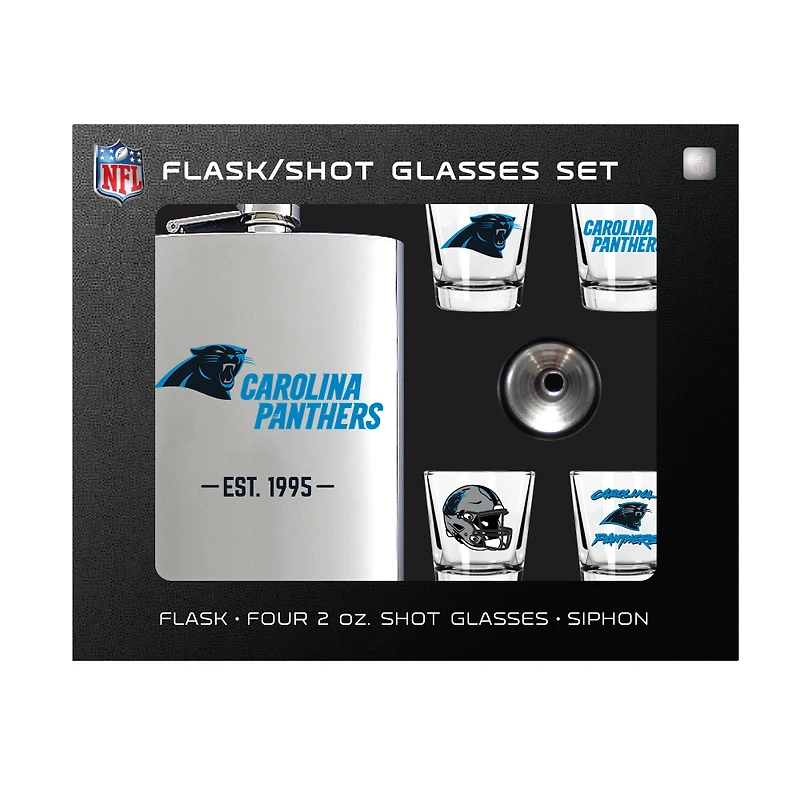 MOJO  Carolina Panthers Shot Glass & Flask Gift Set