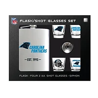 MOJO  Carolina Panthers Shot Glass & Flask Gift Set