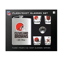 MOJO  Cleveland Browns Shot Glass & Flask Gift Set