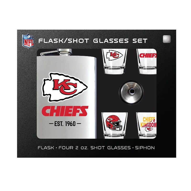 MOJO Kansas City Chiefs Shot Glass & Flask Gift Set