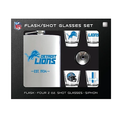 MOJO  Detroit Lions Shot Glass & Flask Gift Set