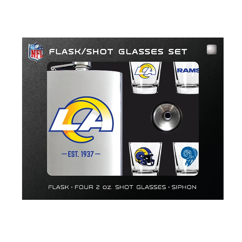 MOJO  Los Angeles Rams Shot Glass & Flask Gift Set